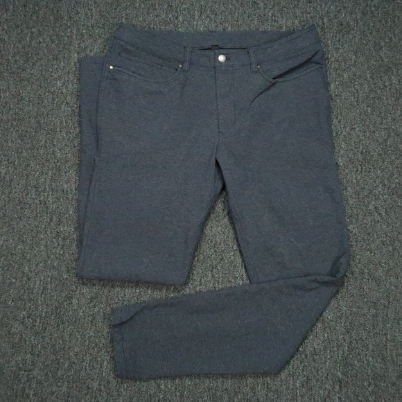 Lululemon Pants Men 34x32 Navy Blue Skinny Tech Canvas Fit‎ 5 Pocket